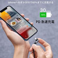 ライトニングケーブル 1m L字 18W USB（C）[オス]-Lightning[オス] 1個 UGREEN