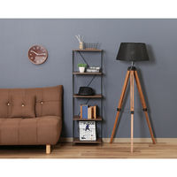 不二貿易 EZBO ワイヤーラック ５段 幅420×奥行310×高さ1365mm ミディアムブラウン 77544 1台（直送品）