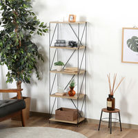 不二貿易 EZBO ワイヤーラック ５段 幅420×奥行310×高さ1365mm オークナチュラル 77564 1台（直送品）