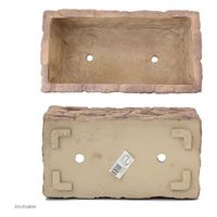 鹿沼興産 FRP ランダムストーンプランター 430Br ブラウン(幅43×奥行き23×高さ19cm) 229754 1個（直送品）