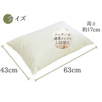 丸八真綿 至福の眠り フェザー&パイプ枕 高め 630×430mm 630713BO 1個（直送品）