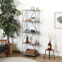 不二貿易 EZBO ワイヤーラック ５段 幅420×奥行310×高さ1365mm グレー 77554 1台（直送品）