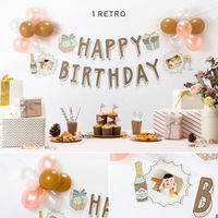 いろは出版 バースデーバルーン ガーランド2 [HAPPY BIRTHDAY] レトロ SBG2-01 1セット（直送品）