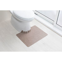 サンコー トイレマット ずれない 拭ける 床汚れ防止 ショート ブラウン 55×43cm 1枚 おくだけ吸着 日本製 KK-54