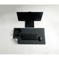 サンコー おくだけピタッ ゲーミングデスクマット ダークグレイ KX-75 床保護 ずれない デスク 洗える おくだけ吸着 日本製 1個（直送品）