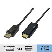 DisplayPort to HDMIケーブル 1.8m 4K60Hz VV-DPHD018-UH-B 1本