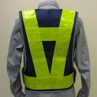 ミズケイ 安全ベスト/90『フチピカフラッシュ』〈紺地・黄〉 5919005 1セット(5枚)（直送品）