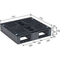 三甲 パレットD2-077077再生ブラック 81290300BKRCP 1セット（2個入）（直送品）