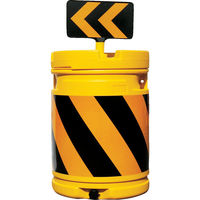 三甲 ドラムサインボード 黒地/黄矢印反射 8Y301000BKYE（直送品）