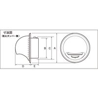 因幡電機産業 JAPPY ステン丸型フード付ガラリ網無 UKーGN100SJーM 1セット(3個)（直送品）