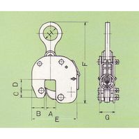 象印チエンブロック 象印 VBー1 立吊り巾広クランプ 1TON 1台（直送品）