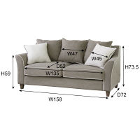 東谷 アリーチェ 2.5人掛 MS-574GY（直送品）