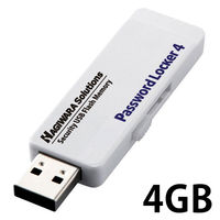 セキュリティ USBメモリ 4GB USB3.0 暗号化 管理ソフト対応 Password Locker4 HUD-PL304GM エレコム 1個