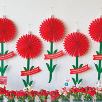 ヘッズ 母の日ハニカムフラワーガーランド MA-HCM 1セット（10個：2個×5パック）（直送品）