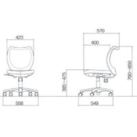 アイリスチトセ フローラルチェア ファブリックメッシュタイプ グレー/ブラック FLO-43F-GR 1脚（直送品）