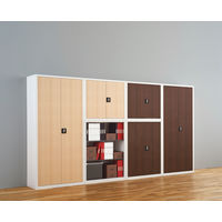 Ceha A4スチール書庫 2段 両開き 上置き用 オーク 幅880×奥行400×高さ730mm 1台(2梱包)（取寄品）