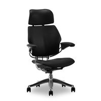 【車上渡し】 ヒューマンスケール フリーダム バイゾン インテリジェントメカニズム 多機能チェア 可動肘付 ブラックレザー 1脚（直送品）