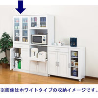 ファミリー・ライフ メッテ キッチン収納シリーズ カップボード ウォルナット たっぷり奥行タイプ 幅600×奥行480×高さ1800mm 1台（直送品）