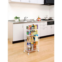 アイリスオーヤマ メッシュカート 幅25×奥行40×高さ85cm デスク周り収納 洗面所収納 軽量 ホワイト DMC-4 １個