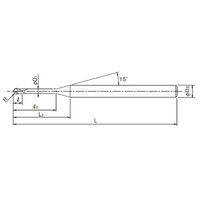 オーエスジー 超硬ロングネクエンドミル WXLーLNーEBD R0.25×2mm×6mm R0.25X2X6 1本（直送品）