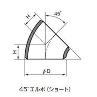 白 PT370 S/40 45° ショートエルボ WーS/40ー45ESー80A W-S/40-45ES-80A 1セット(5個)（直送品）