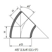 淡路マテリア 白 SGP 45°ロングエルボ WーSGP45ELー65A W-SGP45EL-65A 1セット(5個)（直送品）