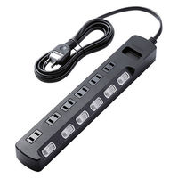 延長コード 電源タップ 2.5m 6個口 個別スイッチ 雷ガード ほこり防止 黒 AVT-K6A-2625BK エレコム 1個（直送品）