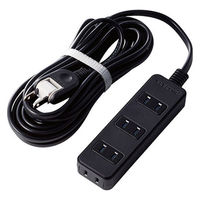 延長コード 電源タップ コンセント 5m 2ピン 4個口 ほこりシャッター 黒 AVT-ST02-2450BK エレコム 1個（直送品）