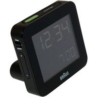 BRAUN（ブラウン）BNC009 ブラック 置き時計 [電波 アラーム] 75.5×75.5×45mm NI09-BNC009BK 1個（直送品）