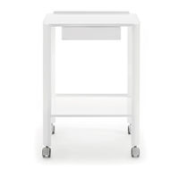 ZILFOR モービルカート2段（引出し付き/ホワイト） MC2R（直送品）