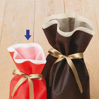 カクケイ　不織布ギフトバッグ　レッド　M　FK3073　1袋（10枚入）