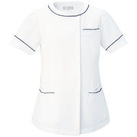 アイトス ノーカラーチュニック ホワイト M 861117-001-M 1枚　白衣