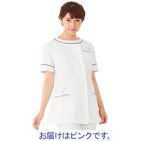 アイトス ノーカラーチュニック ピンク M 861117-060-M 1枚　白衣