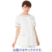 アイトス ノーカラーチュニック サックス M 861117-007-M 1枚　白衣