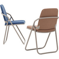 【軒先渡し】サンケイ ハイバック座厚張り折りたたみチェア SCF10-MYＤ ライトブラウン 4脚セット（直送品）