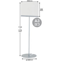 テラモト 2wayサインスタンド 案内板 A3ヨコ 幅440×奥行330×高さ1170mm 1台 スタッキング可能 掲示板 ディスプレイスタンド