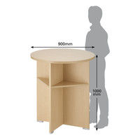 ARAN WORLD EIDOS エイドス ラウンドハイカウンター ライトオーク 幅900×奥行900×高さ1000mm 1台（2梱包）（取寄品）