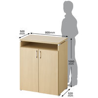 ARAN WORLD EIDOS エイドス 収納付ハイカウンター 両開きタイプ ライトオーク 幅800×奥行500×高さ1000mm 1台（３梱包）