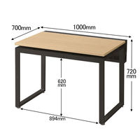 Ceha プレノデスクシステム 平机 引出し付き オーク天板/ブラック脚 幅1000×奥行700×高さ720mm 1台 (4梱包)