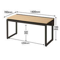 Ceha プレノデスクシステム 平机 引出し付き オーク天板/ブラック脚 幅1400×奥行700×高さ720mm 1台 (4梱包) オフィスデスク 事務机