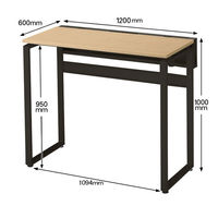 Ceha プレノデスクシステム ハイデスク 引出し無し オーク天板/ブラック脚 幅1200×奥行600×高さ1000mm 1台 (4梱包)