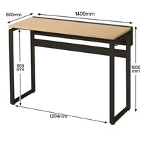 Ceha プレノデスクシステム ハイデスク 引出し無し オーク天板/ブラック脚 幅1400×奥行600×高さ1000mm 1台 (4梱包)