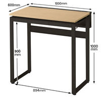 Ceha プレノデスクシステム ハイデスク 引出し付き オーク天板/ブラック脚 幅1000×奥行600×高さ1000mm 1台 (5梱包)