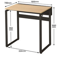 Ceha プレノデスクシステム ハイデスク 引出し無し オーク天板/ブラック脚 幅1000×奥行700×高さ1000mm 1台 (4梱包)