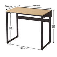 Ceha プレノデスクシステム ハイデスク 引出し無し オーク天板/ブラック脚 幅1200×奥行700×高さ1000mm 1台 (4梱包)