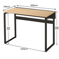 Ceha プレノデスクシステム ハイデスク 引出し無し オーク天板/ブラック脚 幅1400×奥行700×高さ1000mm 1台 (4梱包)