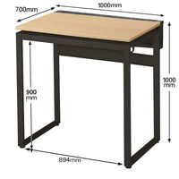 Ceha プレノデスクシステム ハイデスク 引出し付き オーク天板/ブラック脚 幅1000×奥行700×高さ1000mm 1台 (5梱包)