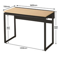 Ceha プレノデスクシステム ハイデスク 引出し付き オーク天板/ブラック脚 幅1400×奥行700×高さ1000mm 1台 (5梱包)