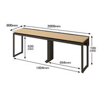 Ceha プレノデスクシステム フリーアドレスデスク 2連 引出し付き オーク天板/ブラック脚 幅2000×奥行600×高さ720mm 1台 (8梱包)