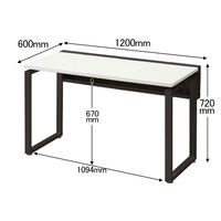 Ceha プレノデスクシステム 平机 引出し無し ホワイト天板/ブラック脚 幅1200×奥行600×高さ720mm 1台 (3梱包)